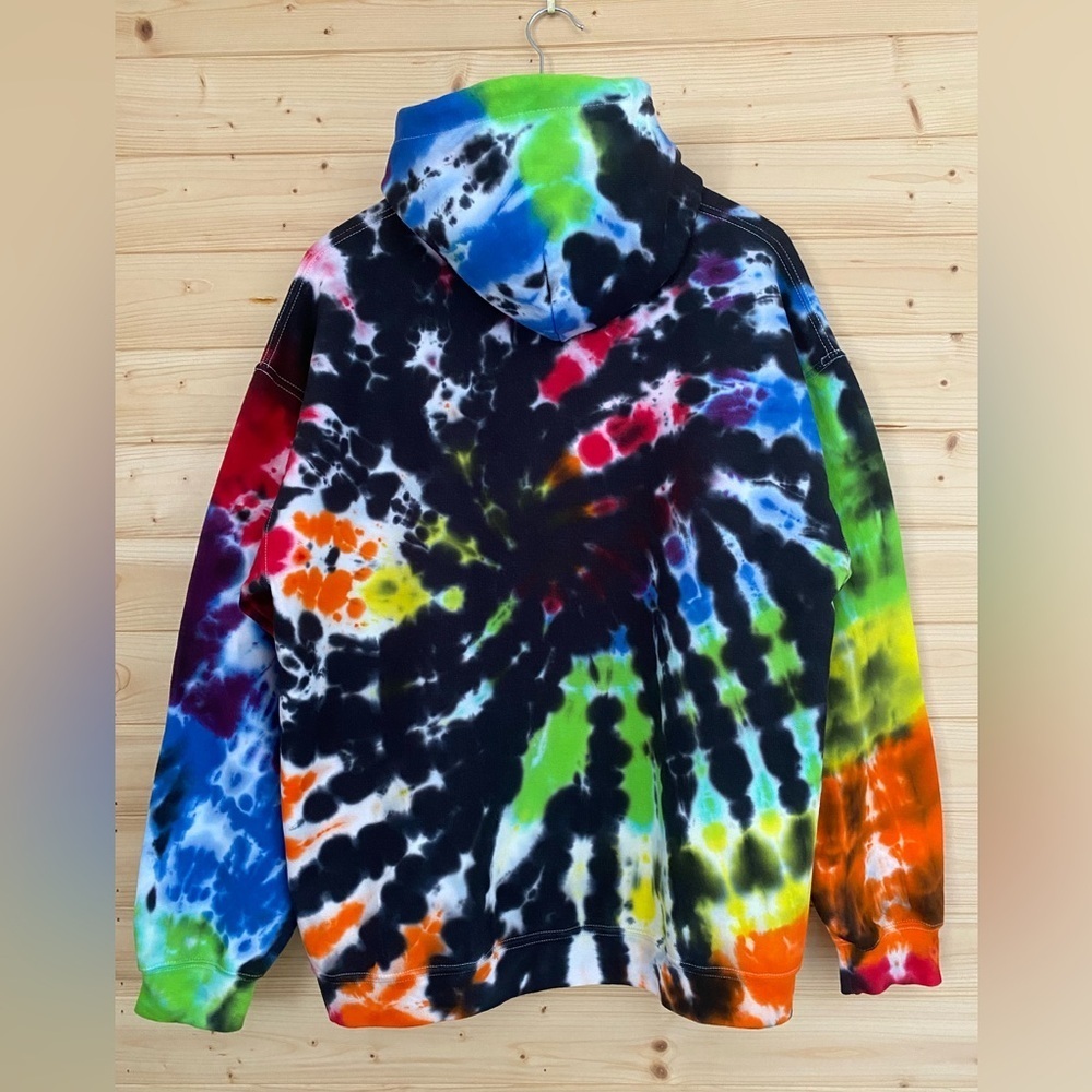 GILDAN Colorful Tie Dye Hoodie Soft Unisex Pullover Sweatshirt Unique Hippie - Picture 5 of 11
